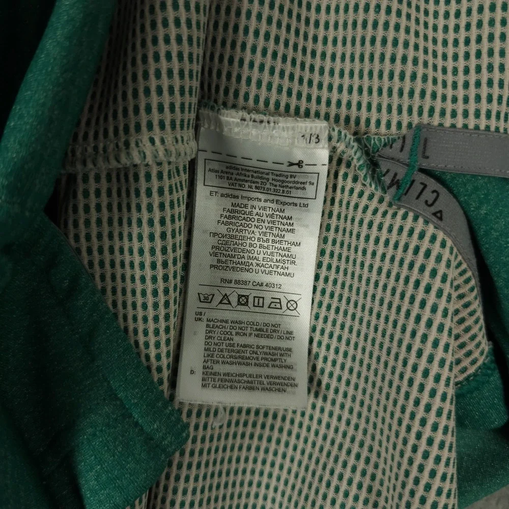 Adidas Polo Shirt Mens Medium Green Climachill Performance Wolf 1885‎ Logo Golf